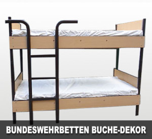 Bundeswehrbetten Buche-Dekor mit Leiter
