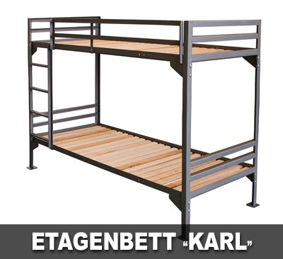 Doppelstockbett aus massiven Stahl, lackiert